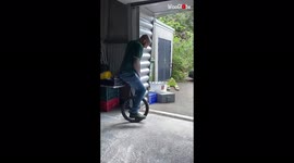 'POV: When your colleague brings their new unicycle to work 
'