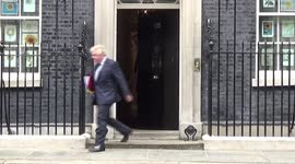 Boris Johnson leaves Downing Street for PMQs amid Su Gray report publishing