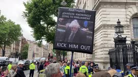 Boris Johnson's motorcade heckled by protesters as Sue Gray's report published