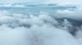 Time-lapse Footage Of Clouds Billow Over The Three Gorges Dam Area In Yichang, Hubei, China