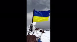 The flag of Ukraine was installed at the peak named after Vladimir Putin in Kyrgyzstan.