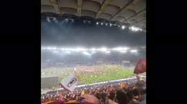 Italy: Roma Fans Celebrate UECL Win At Stadio Olimpico