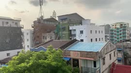 Sun shines brightly as heavy rain falls in Myanmar during bizarre weather paradox