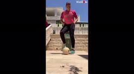 Israeli trick-shot artist shows off his stunning skills with a football