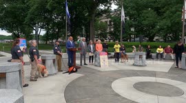Senator Pat Stefano news conference on State Working Animal Appreciation Day, in Harrisburg, Pennsylvania