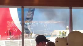 Carnival Freedom Cruise ship catches fire in Turks and Caicos