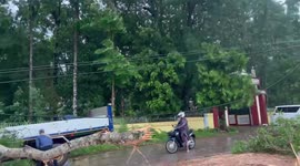 Torrential rain caused by low-pressure area of weather leaves trail of damage in Myanmar