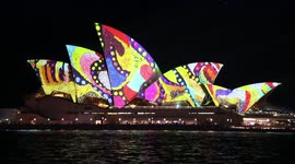 Sydney Opera House illuminated during impressive light festival
