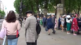 Guests queue outside Buckingham Palace for third Royal Garden Party of the year
