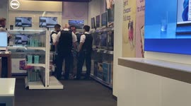 Man arrested on suspicion of carrying a knife in Currys electrical shop in central London