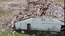 Drone footage shows the consequences of night shelling of Putyvl' in the Sumy region