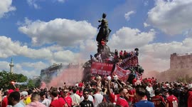 Smoke flares, beers and red everywhere: Liverpool fans take over Paris ahead of Champions League final