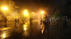 Tear gas fired at anti-government protesters at Colombo, Sri Lanka