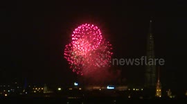 Peter's fireworks festival started in St Petersburg for city's 319th birthday, Russia - display from St Petersburg team