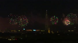 Peter's fireworks festival started in St Petersburg for city's 319th birthday, Russia (Final display)