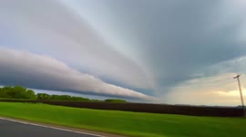 Spectacular cloud formation as storm moves over Norman County, Minnesota, USA