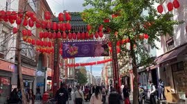 London’s Chinatown decorated for Queen’s Platinum Jubilee celebrations