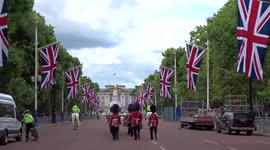 The Mall adorned with Union Flags ahead of the Queens Platinum Jubilee celebrations in central London