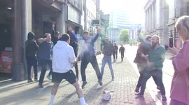 Nottingham Forest fan puts flare IN HIS MOUTH after team secures promotion