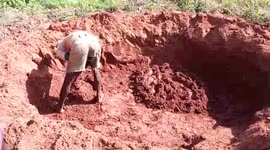An African mud house, mixture of clay and water
