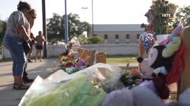 Empty school chairs line street for victims of Uvalde shooting in powerful memorial