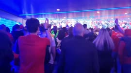 Nottingham Forest fans sing in Wembley Stadium following play-off victory