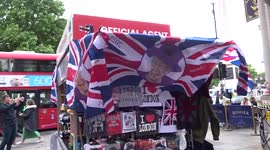Platinum Jubilee memorabilia attracts visitors in Londons Trafalgar Square