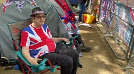 Queen superfans set up a camp on The Mall near Buckingham Palace ahead of the Platinum Jubilee weekend