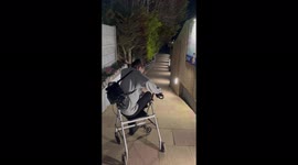 '*CRAZY NIGHT!* Ballsy girl takes a rough trolley ride down a slope '