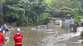 Okinawa inundated by floodwater as rainfall strikes Japanese island