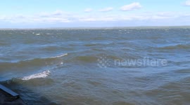 Wow that wind is crazy awesome waves on Lake Superior in Ashland WI