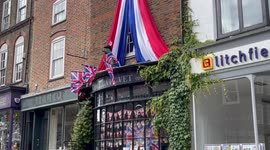 Highgate vets in north London decorates shop front for the queens jubilee.