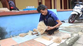 Indonesian craftsman defies technology and cheap plastic alternatives to keep making traditional ceiling brooms