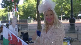 Royal fans from as far afield as Australia express delight as they line the Mall in London for Jubilee celebrations