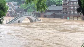 Flood drowns part of historic Chinese town after heavy rainfall