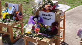 Newsflare Edit - Empty school chairs  Memorial for victims of Uvalde shooting