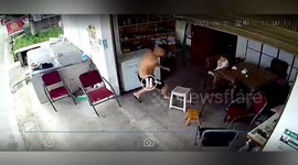 Dad rushes into house to rescue his baby during an earthquake in southern China