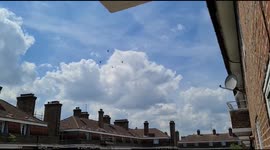 Helicopters fly over for the jubilee celebrations in London city