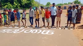 Children participated in one of its kind  Palmyra fruit race in South India
