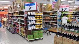 Footage Of WalMart Supermarket Reopen In Shanghai, China