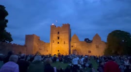 Hundreds gather for lighting of Jubilee Beacon at Shropshire’s Ludlow Castle