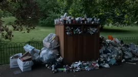Rubbish Left From Tourists Who Went To See Trooping The Colour