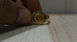Beautiful gold ring jewellery with Lord Shiva's Trishul & Damru on it