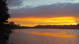 The most beautiful sunset makes the sky look as if it is on fire!