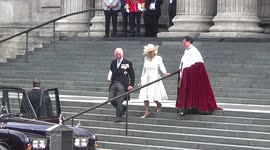 Prince Charles, Camilla, Prince William and Kate leave St Paul’s Cathedral afterJubilee service