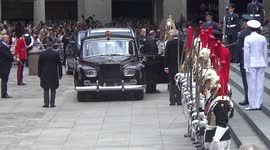Members of Royal Family including Prince Harry and Meghan arrive at St Paul’s for Jubilee service