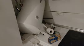 Man discovers electric water heater fell from the ceiling at apartment