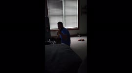 Corgi scratching owners back