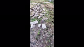 Utah man discovers group of TOMBSTONES buried under his yard