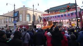 2022 Chinese new year celebration parade at Chicago China town